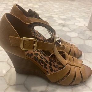 Jessica Simpson Leather Wedge Heels